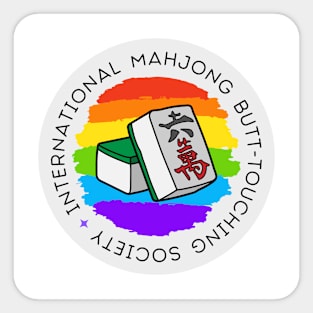 International Mahjong Butt Touching Society Sticker